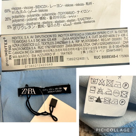 Zara blue cut-out halter top bodycon midi dress Sz L NWOT bloggers fave - Picture 15 of 16